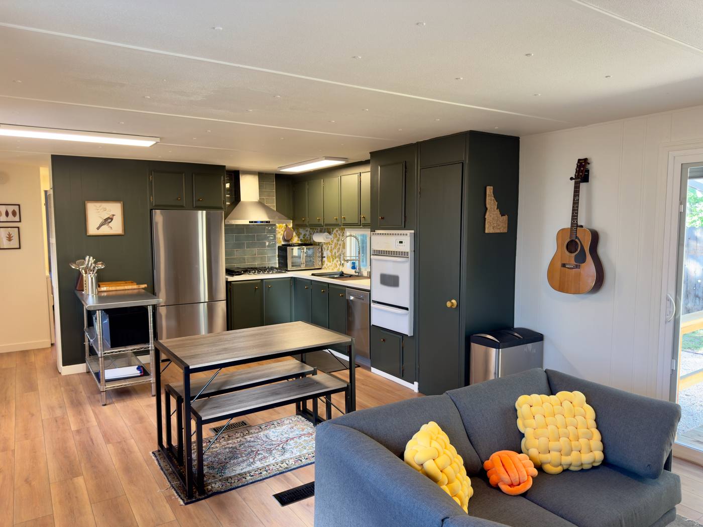 The Oasis: renovated kitchen and living space